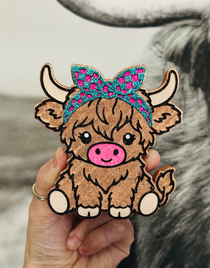Highland Cow w/ Bandana Car Freshie