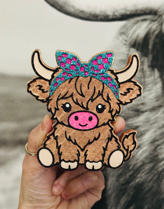 Highland Cow w/ Bandana Car Freshie