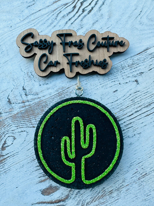 Round Cactus Car Freshie