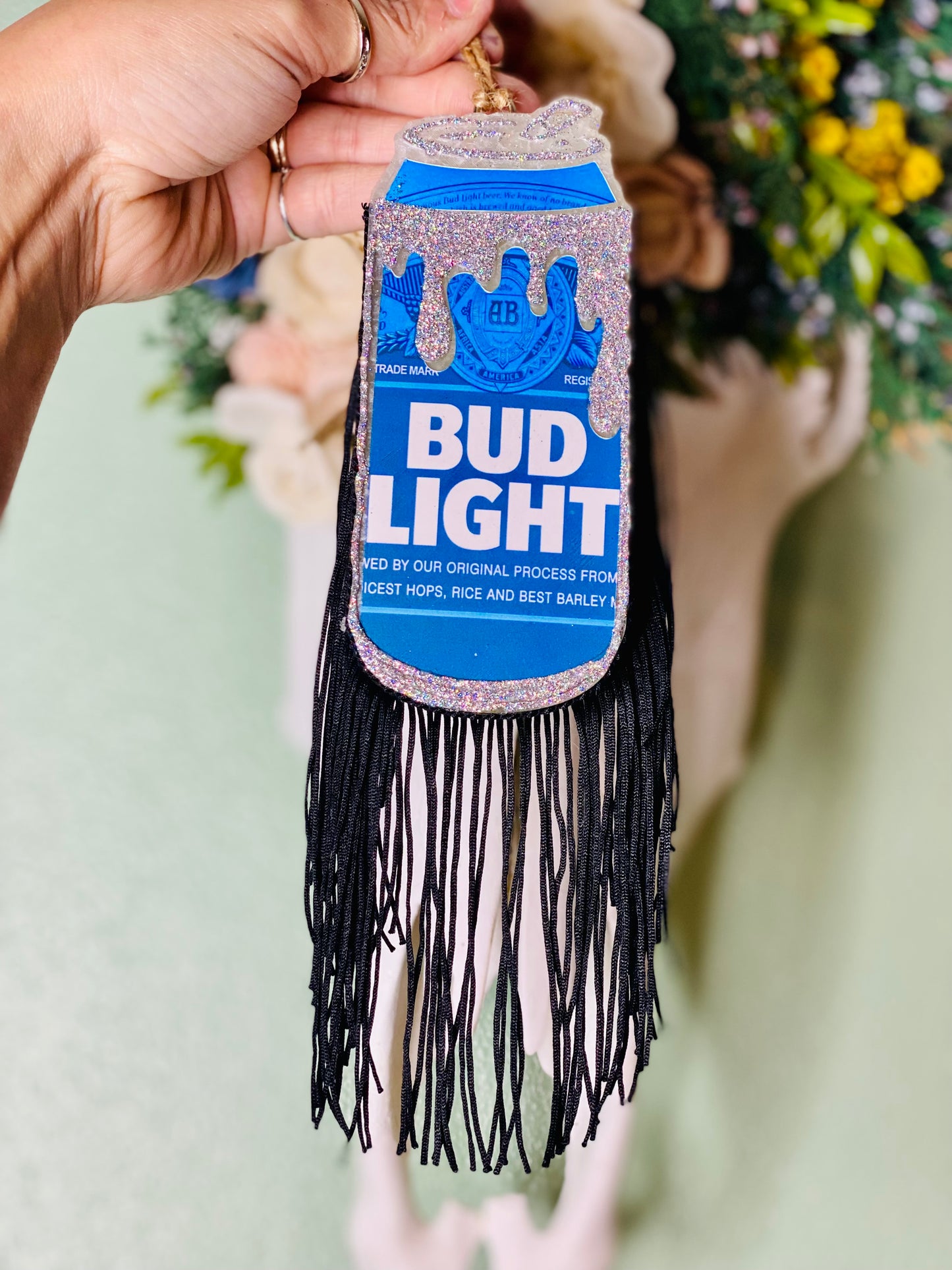 Slim Beer Car w/ Fringe Car Freshie
