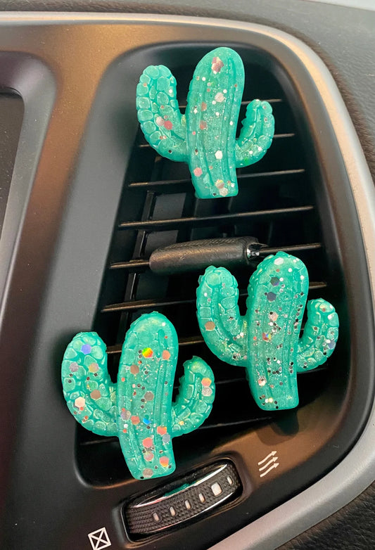 3 Piece Set of Cactus Vent Clips Car Freshies