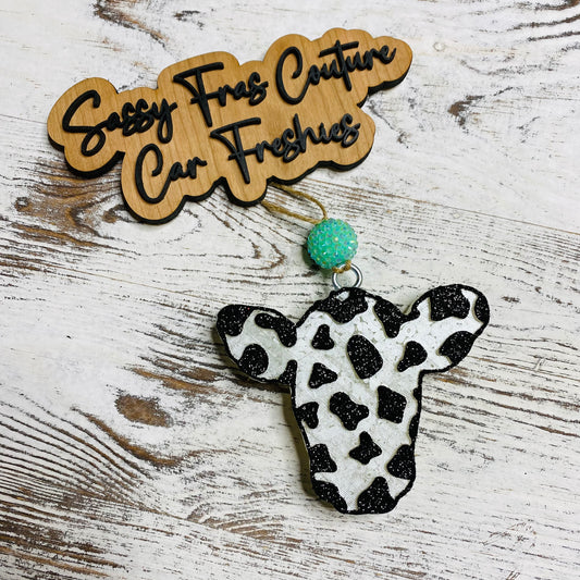 Cow Print Calf Car Freshie