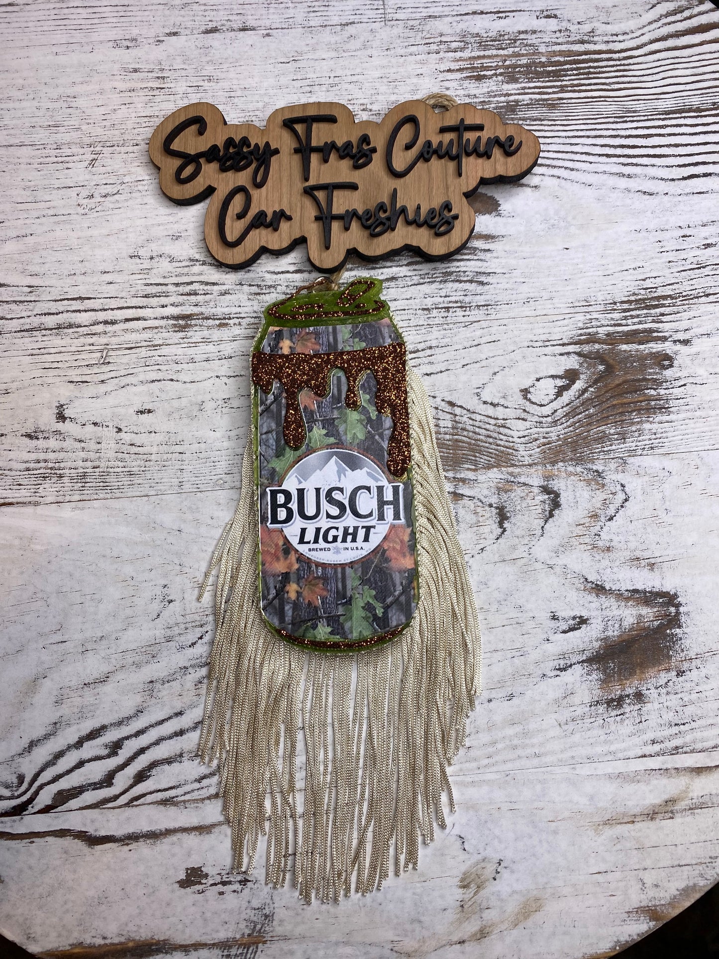 Slim Beer Car w/ Fringe Car Freshie