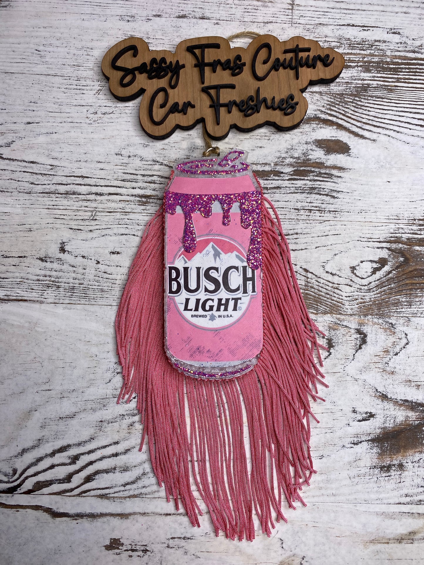 Slim Beer Car w/ Fringe Car Freshie