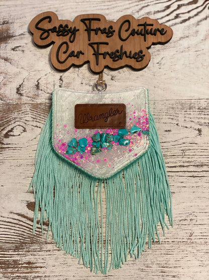 Turquoise Stone Pocket Car Freshie