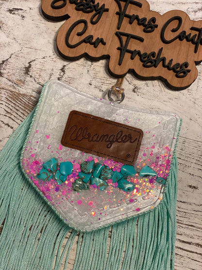 Turquoise Stone Wrangler Pocket Car Freshie