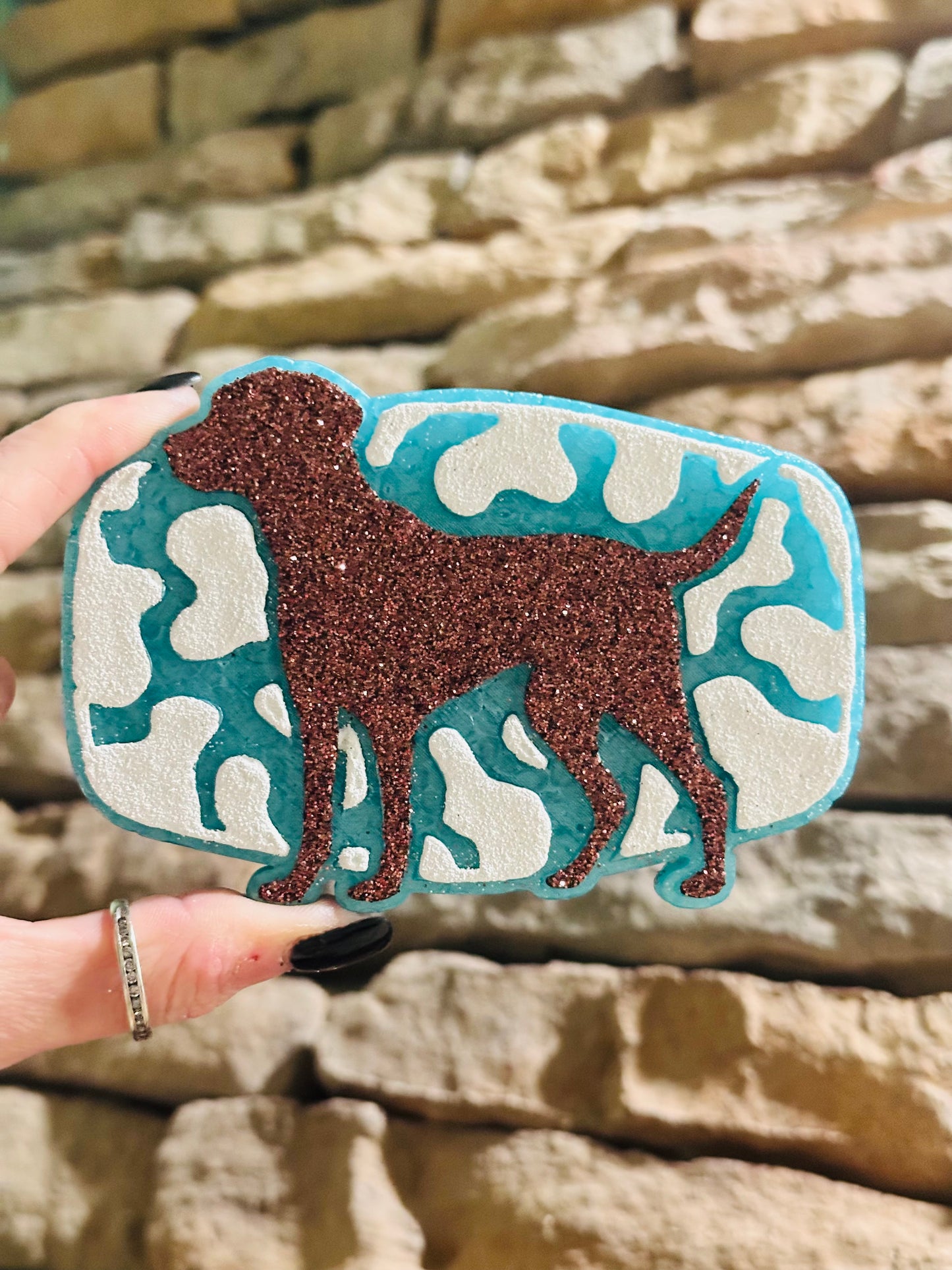 Camo Dog Badge Car Freshie