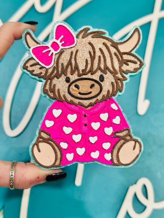 Highland in Heart Pj’s Car Freshie