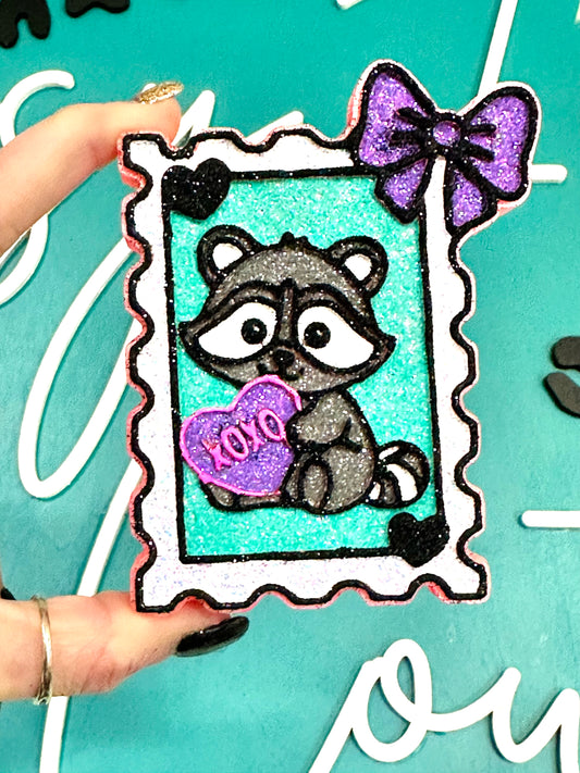 Raccoon Stamp Car Freshie