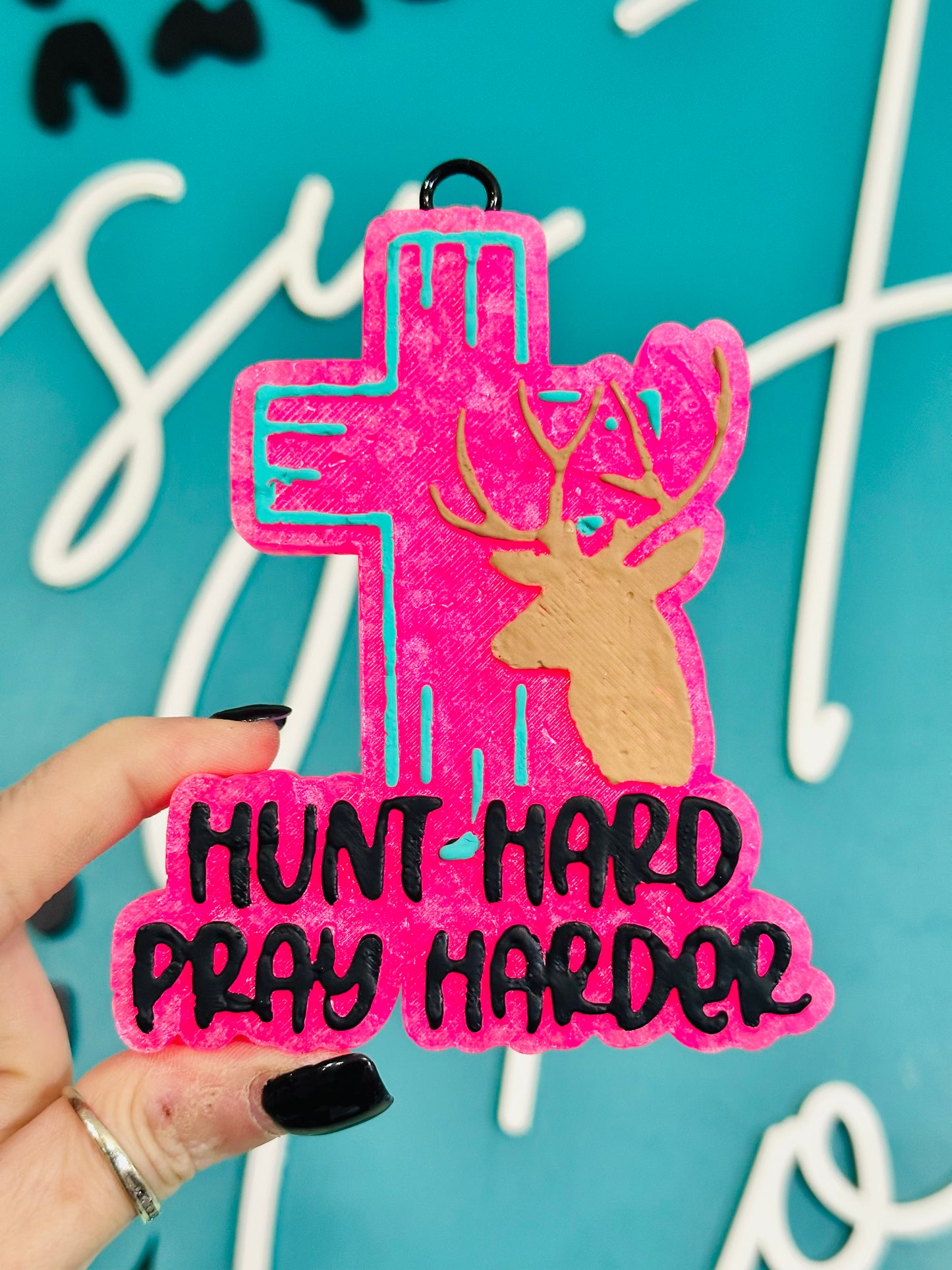 Hunt Hard Pray Harder Car Freshie
