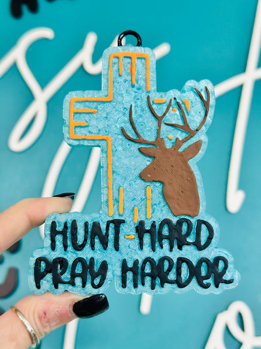 Hunt Hard Pray Harder Car Freshie