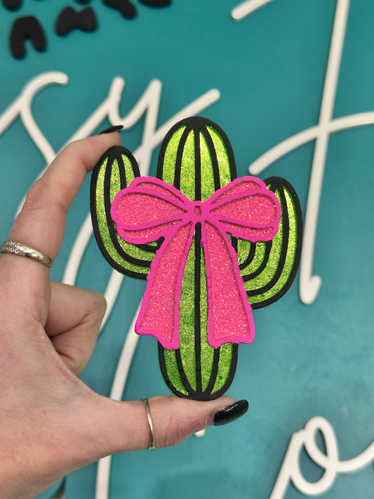 Cactus w/ Bow Car Freshie