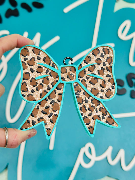 Leopard Bow Car Freshie