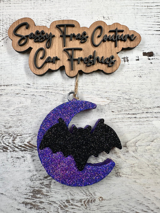 Bat on Moon Car Freshie