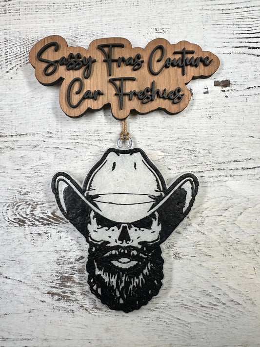 Cowboy Skeleton Car Freshie