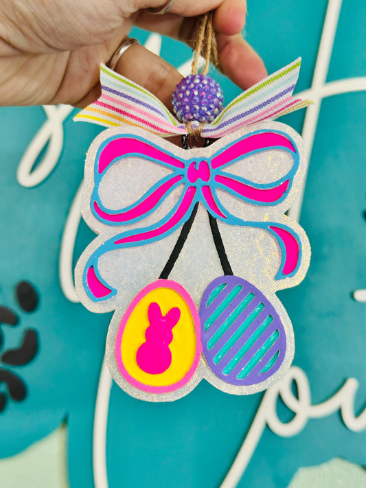 Easter Egg w/ Bow Car Freshie