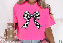 Load image into Gallery viewer, Black &amp; White Coquette Bow Tee
