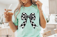 Load image into Gallery viewer, Black &amp; White Coquette Bow Tee
