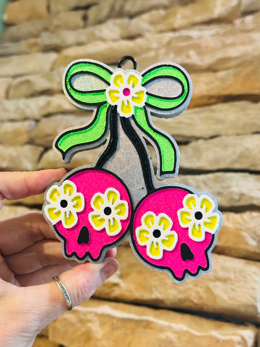 Skull Cherries Car Freshie