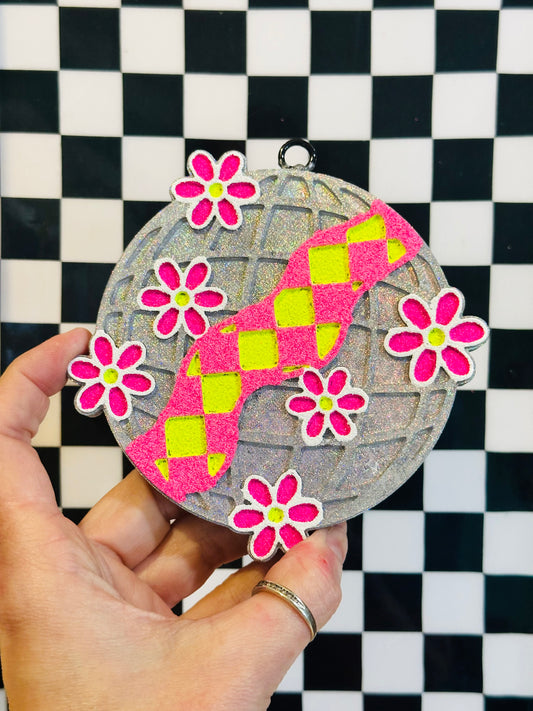 Floral Disco Ball Car Freshie