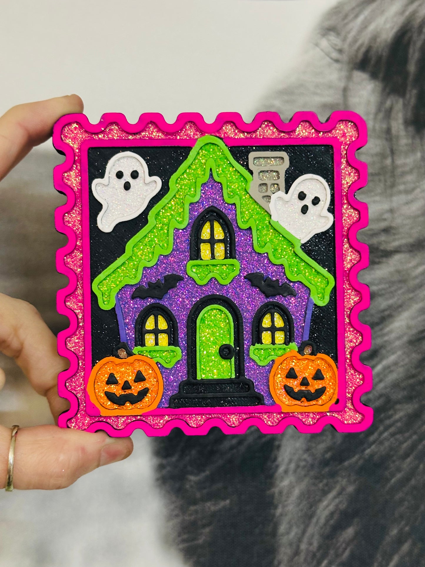 Haunted House Stamp Car Freshie