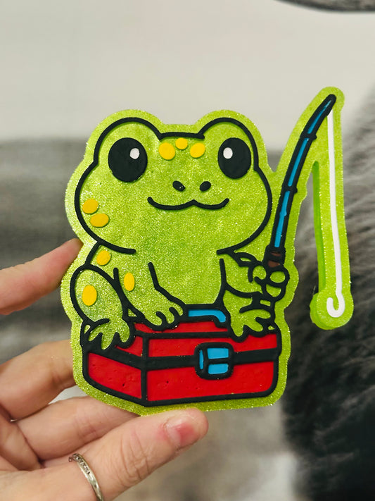 Frog w/ Fishing Pole Car Freshie