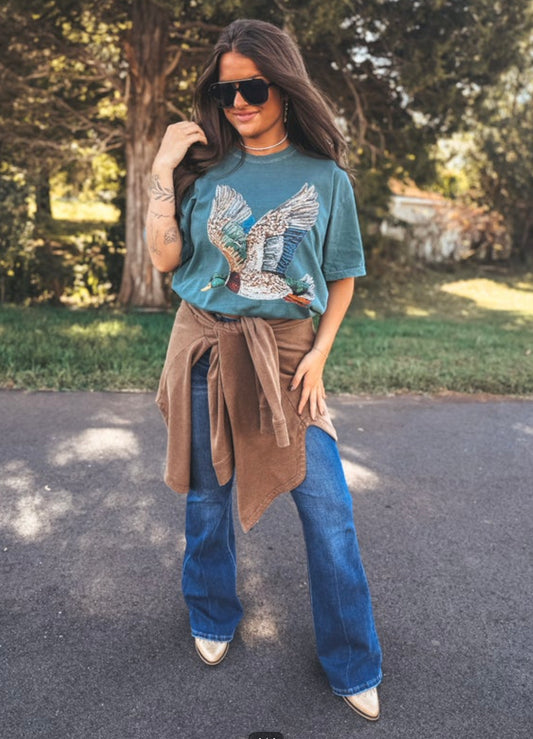 Faux Rhinestone Mallard Tee