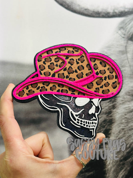 Leopard Cowboy Skull Car Freshie