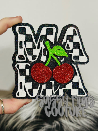 Checkered Mama w/ Cherries Car Freshie