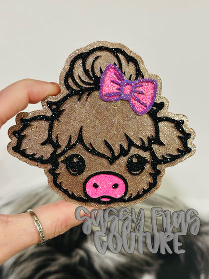 Cutie Highland w/ Bow Car Freshie