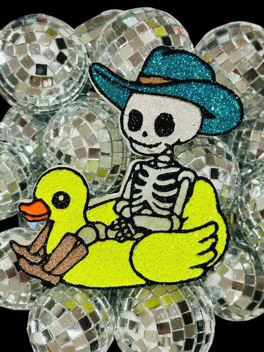 Skeleton in Rubber Duck Car Freshie